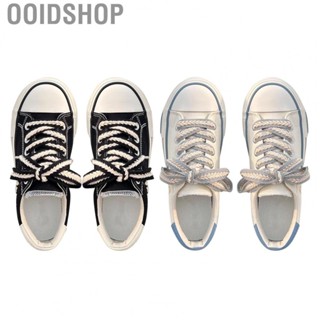 Ooidshop Canvas Shoes  Soft Lining Lace Up Design Prevent Slipping Platform Canvas Shoes Breathable  for Outdoor for Student