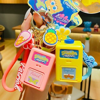 ของแท้ พวงกุญแจ จี้การ์ตูน SpongeBob SquarePants Catapult Box ขนาดเล็ก สําหรับกระเป๋านักเรียน