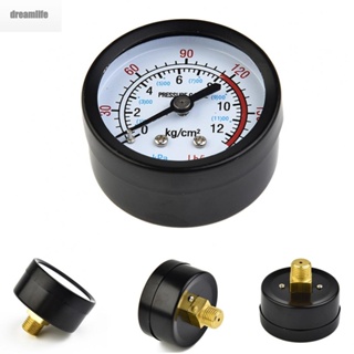 【DREAMLIFE】13mm 1/4 BSP Thread Air Compressor Pressure Gauge with Easy to Read Dial and 0 12Bar Range