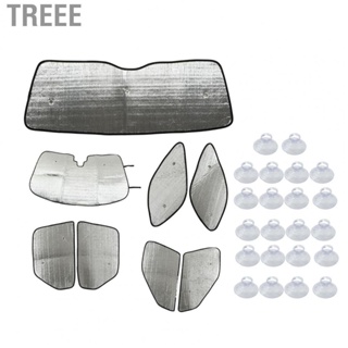 Treee Car Window Sunshade  Colorfast 8 PCS Auto Window Interior Sunshades Cover Aluminum Foil PE Cotton  for Vehicle