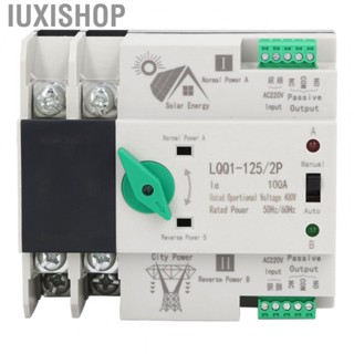 Iuxishop Dual Power Automatic Transfer Switch  Electrical Selector Switch Rail Installation 100A Flame Retardant PC Safe  for Household