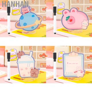 Hanhan Acrylic Dry Erase Board Cute Acrylic Message Board Erasable Reusable Memo Board with Stand for Office Schedules