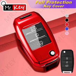 【Mr.Key】Kia เคสกุญแจรีโมทรถยนต์ TPU 2 3 ปุ่ม สําหรับ KX3 KX5 KX7 Seltos Stonic Niro Cerato K5 K4 K3 K2 Sorento