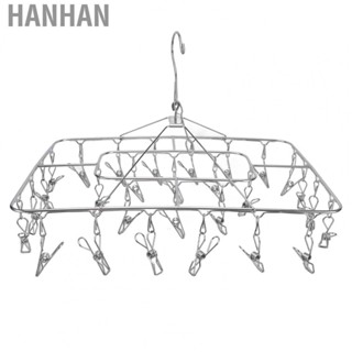 Hanhan Clothes Drying Rack With 28 Clips Stainless Steel  Drying Hanger