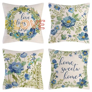 ปลอกหมอนอิงโซฟา ลายดอกไม้ ขนาด 18X18 สําหรับตกแต่งบ้าน โซฟา 4 ชิ้น
