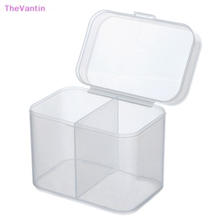 Thevantin กล่องพลาสติก 2 ช่อง พร้อมฝาปิด สําหรับเก็บเครื่องสําอาง ผ้าขนหนู