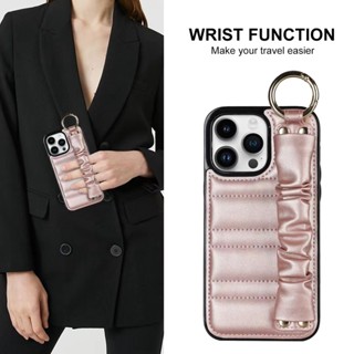 Wristband เคส iPhone XS Max XR SE i7 i8 plus Soft PU Leather Case เคสไอโฟน 14 plus 13 mini เคสกันกระแทก