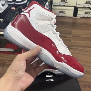 H12 baich Air Jordan 11 Retro "Cherry" AJ11 11 รองเท้าบาสเก็ตบอล สีขาว สีแดง สําหรับผู้ชาย CT8012-116 CF8M