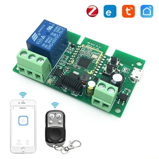 Tuya EWeLink บอร์ดรีเลย์ 1 ช่อง Zigbee ต่อประตูรั้ว เปิดปิด ตั้งเวลาผ่านแอป รองรับรีโมท RF สั่งงานด้วยเสียง-Inching