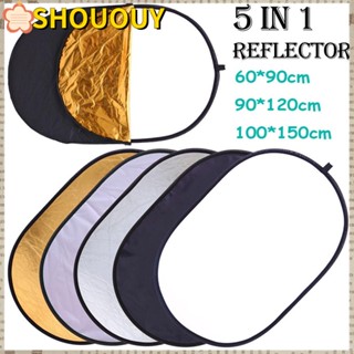 SHOUOUY แผ่นสะท้อนแสง 5 in 1 รูปไข่ ขนาด 100x150 ซม. 60x90 ซม.