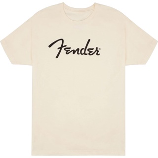 เสื้อยืด ลายโลโก้ Fender Spaghetti สีดํา