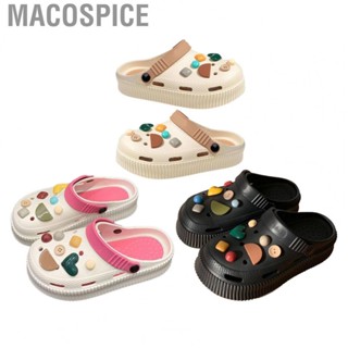 Macospice Hollow Beach Shoes Closed Toe Thick Sole  Slip Soft Cute Women Hole Sandals for Summer