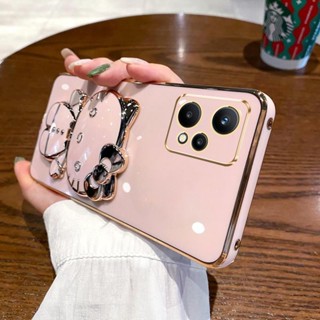 เคสโทรศัพท์มือถือ กันกระแทก พร้อมกระจกแต่งหน้า ขาตั้ง สําหรับ Realme c31 c35 c55 c53 narzo 50i prime 50a prime 50 pro 4g 5g