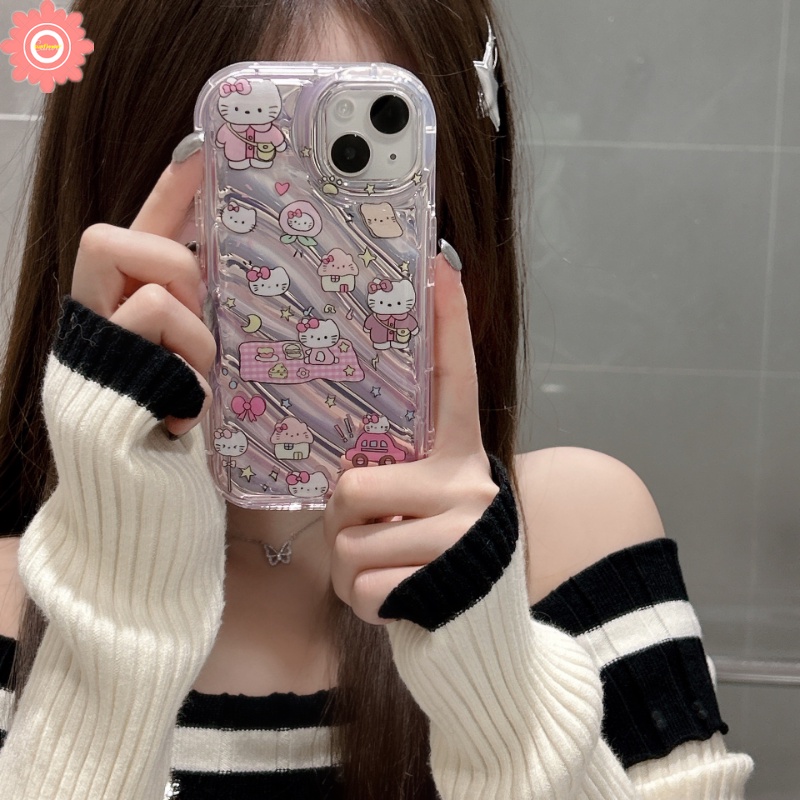 เคสโทรศัพท์มือถือ แบบนิ่ม ลายการ์ตูนคิตตี้ 3D สําหรับ IPhone 11 XR 7Plus 13 14 12 Pro MAX 7 8 6 6S Plus X XS MAX SE 2020