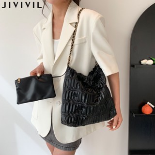 JIVIVIL กระเป๋าถือสำหรับสาว ๆ กระเป๋าถือขนาดใหญ่ความจุของเกาหลีคลาวด์เสน่ห์ครีมพัฟกระเป๋าถือ