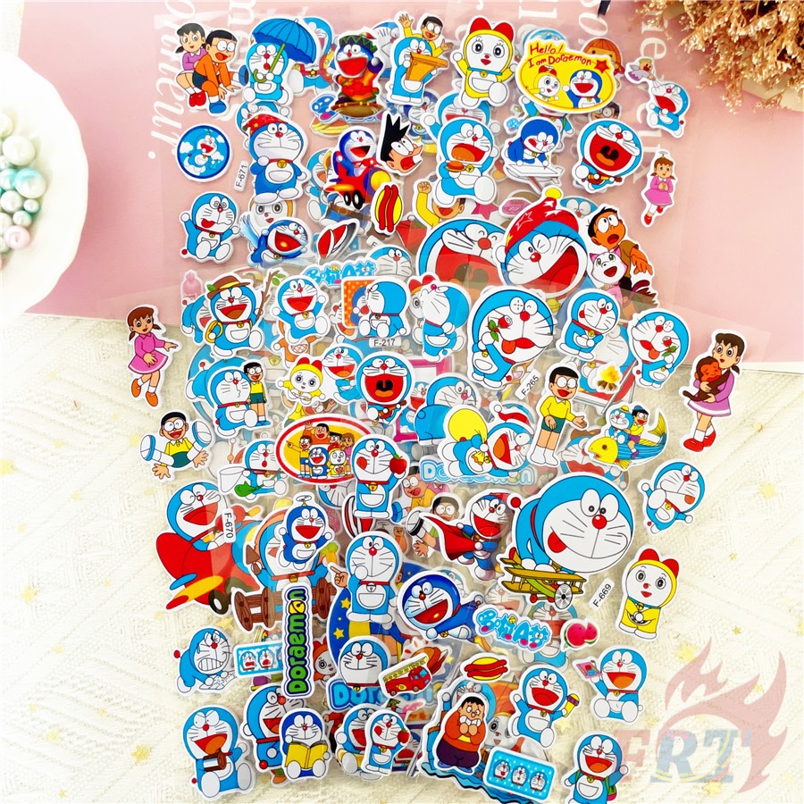 สติกเกอร์ ลายการ์ตูนอนิเมะ Doraemon Series 01 DIY สติกเกอร์ PVC ลายการ์ตูน 3D กันน้ํา สําหรับติดตกแต่งของเล่น 12 แผ่น ต่อชุด