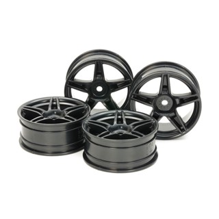 TAMIYA 54853 OP.1853 Medium-Narrow Twin 5-Spoke Wheels (24mm Width, Offset +2) (Black) 4pcs. ชุดแต่งทามิย่าแท้ rc