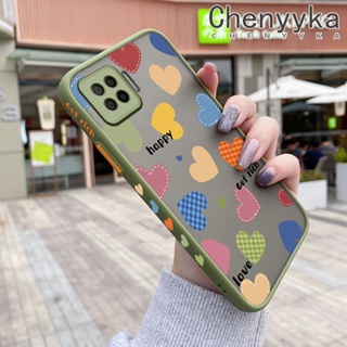 เคสโทรศัพท์ซิลิโคน ขอบสี่เหลี่ยม กันกระแทก ลายการ์ตูนหัวใจ หลากสี สําหรับ OPPO A73 2020 4G F17