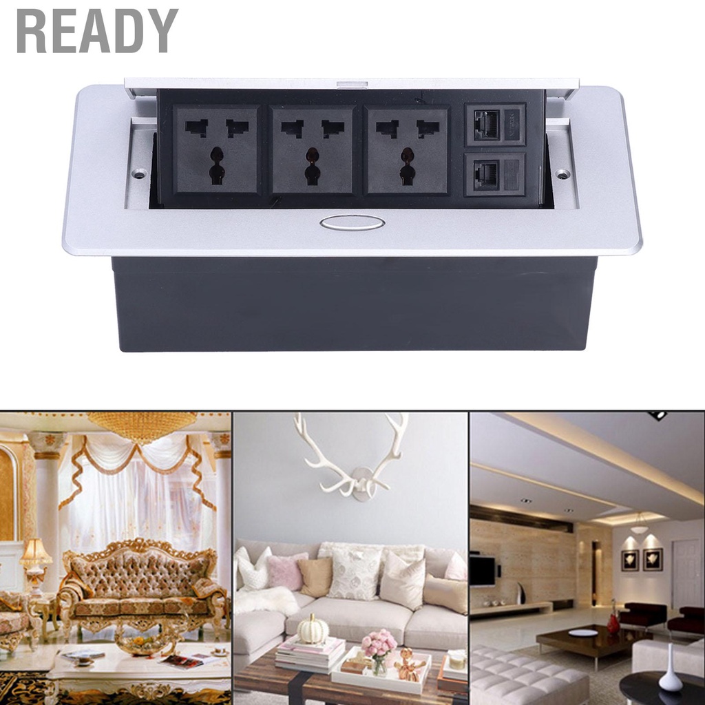 1dingying.th พร้อมส่ง ไฟฟ้า 3 รูพร้อมอินเทอร์เฟซ 250V 13A ต่อคอมพิวเตอร์โทรศัพท์