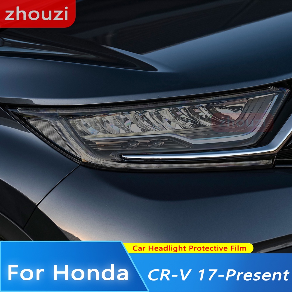 สติกเกอร์ฟิล์มใส TPU ป้องกันไฟหน้ารถยนต์ สีดํา สําหรับ Honda CR-V CRV 2017-2022 2020 2021
