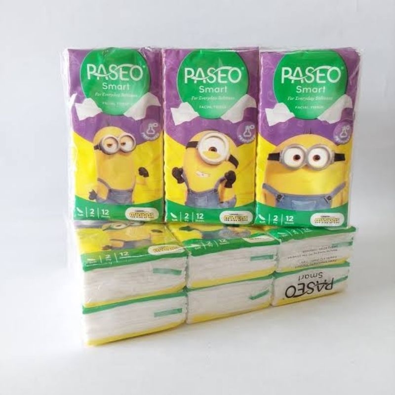 กระดาษทิชชู่ แพ็กเกจจิ้ง 10 แผ่น 2 ชั้น ทิชชู่พ็อกเก็ต Paseo T-soft Tissue pocket Paseo Minion Tissue T-soft