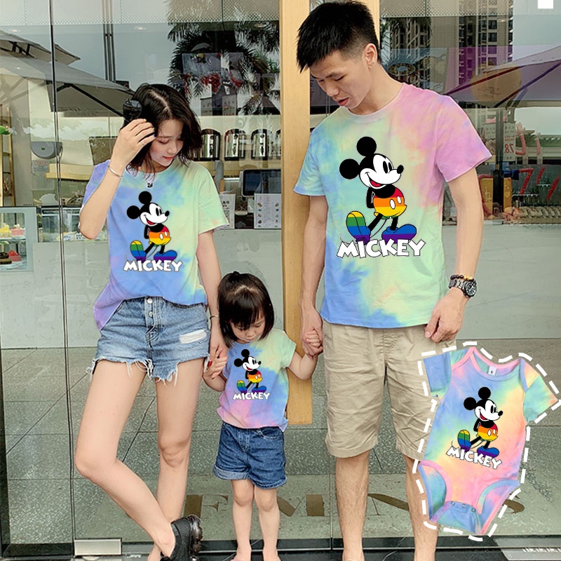เสื้อยืดทรงโปโล แขนสั้น ผ้าฝ้ายแท้ พิมพ์ลายการ์ตูนมิกกี้เมาส์ แฟชั่นฤดูร้อน สําหรับเด็กผู้ชาย และเด็กผู้หญิง