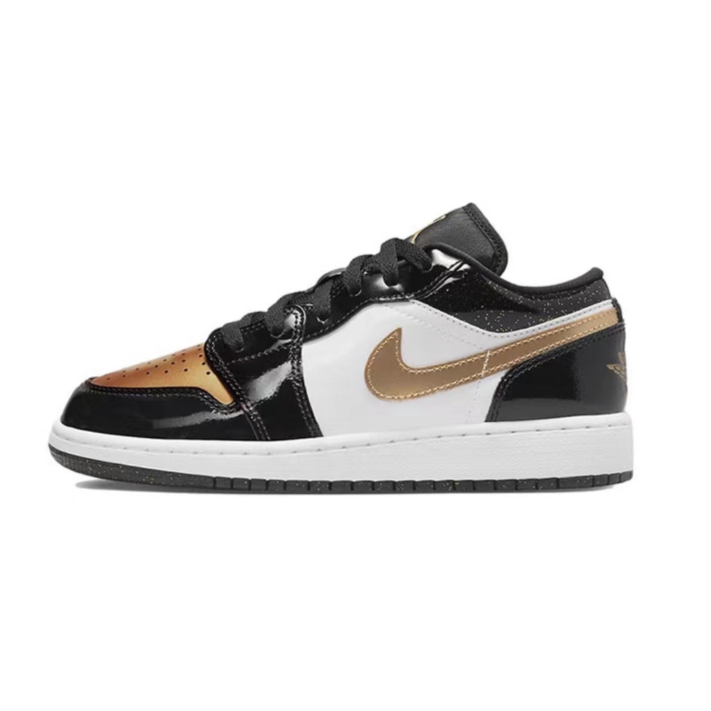 【💯ของแท้】 Nike Jordan Air Jordan 1 Low "Gold Toe" Black Golden/DR6970-071