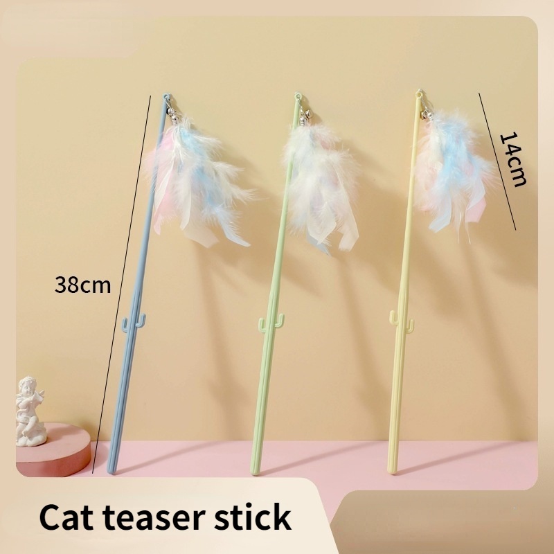 ของเล่นแมว แบบโต้ตอบ - ขนนกทีเซอร์ พร้อมกระดิ่ง เพื่อความสนุกสนานและความบันเทิง - เหมาะสําหรับแมวทุกวัย