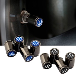 ฝาครอบวาล์วล้อรถยนต์ โลหะ สําหรับ Volkswagen Golf 4 5 6 7 8 Passat Tiguan Bettle Jetta Santana 4 ชิ้น