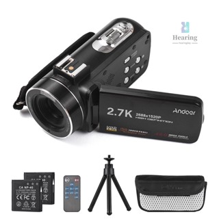 Andoer กล้องบันทึกวิดีโอดิจิทัล 2.7K DV 48MP ซูมได้ 16X 3.0 นิ้ว IPS รองรับกล้องตรวจจับใบหน้า -6.5