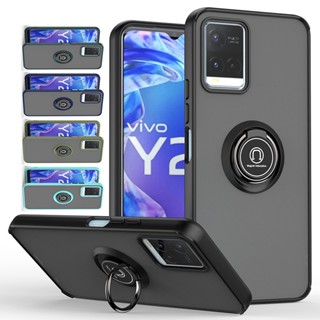 เคสโทรศัพท์มือถือ กันกระแทก พร้อมแหวนขาตั้ง สําหรับ Vivo Y21 Y21s Y21t Y21g Y33s Y33t T1x T1 Pro