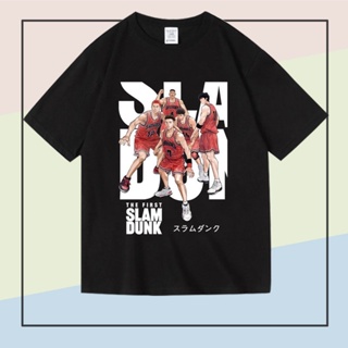 เกม Slam Dunk Xiangbei team เสื้อยืดแขนสั้นพิมพ์ลายการ์ตูน แฟชั่นเสื้อขาว ฤดูร้อน