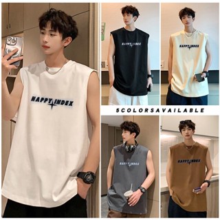 เสื้อยืดแขนกุด ผ้าเรยอน แบบบาง พิมพ์ลาย สไตล์อเมริกัน แฟชั่นฤดูร้อน สําหรับผู้ชาย