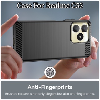 เคสโทรศัพท์ ซิลิโคนนิ่ม TPU คาร์บอนไฟเบอร์ กันกระแทก สําหรับ Realme C53 2023 RealmeC53 4G Realme C53 C 53 53C