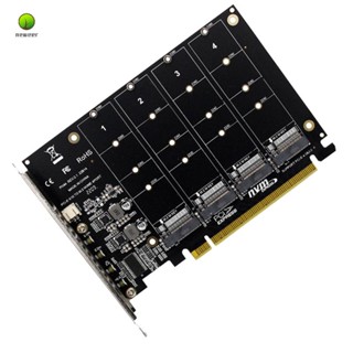 การ์ดขยายสัญญาณ PH44 NVMe 4 ดิสก์ PCI-E NVMe PCIe 4.0 3.0 X16