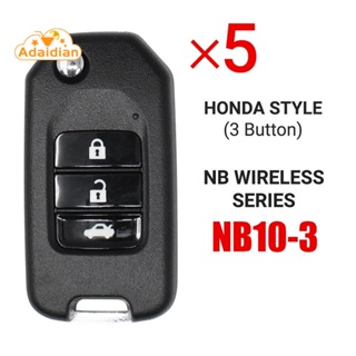 Keydiy NB10-3 KD รีโมตกุญแจ 3 ปุ่ม สําหรับโปรแกรมเมอร์ Honda KD900 KD-X2 KD MINI KD-MAX 5 ชิ้น