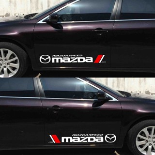 สติกเกอร์ตกแต่งประตูรถยนต์ ด้านข้าง ยาว 75 ซม. สําหรับ Mazda Motor Sport Mazda 2 3 5 8 RX7 323 BT-50 CX-5 CX-30 1 คู่