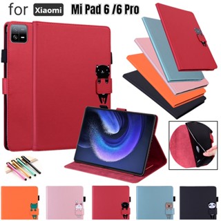 เคสโทรศัพท์หนัง แบบฝาพับแม่เหล็ก พร้อมช่องใส่บัตร สําหรับ Xiaomi Mi Pad 6 Xiaomi Mi Pad 6 Pro 11 นิ้ว 2023