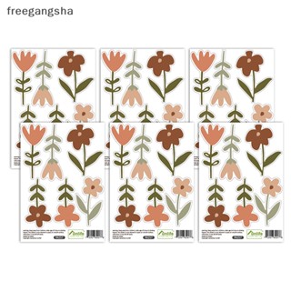 [FREG] สติกเกอร์ติดผนัง ลายดอกไม้ สีน้ํา สไตล์โบโฮ สําหรับห้องนั่งเล่น ห้องเด็ก FDH