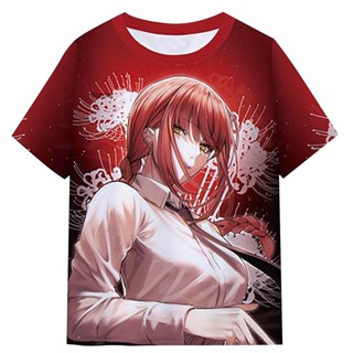 [Bogr] เสื้อยืดแขนสั้น พิมพ์ลายอนิเมะ Chain Man 3D สําหรับผู้ชาย Cod
