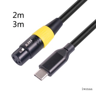 Iwo อะแดปเตอร์แปลงสายเคเบิ้ลไมโครโฟน Type-C USB-C เป็น XLR ตัวเมีย