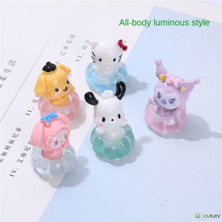 ตุ๊กตาเรซิ่น รูปการ์ตูน Sanrio Kuromi KT My Melody Cinnamoroll แบบเรืองแสง สําหรับตกแต่งโต๊ะว่ายน้ํา