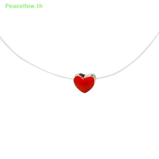 Peacellow สร้อยคอโชคเกอร์ รูปหัวใจ และปลา แบบมองไม่เห็น เครื่องประดับ สําหรับผู้หญิง TH