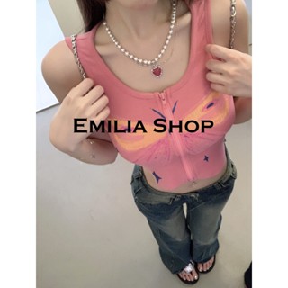 EMILIA SHOP  เสื้อยืด เสื้อครอป เสื้อผ้าแฟชั่นผู้หญิง สไตล์เกาหลี ins 2023 ใหม่  High quality Chic ทันสมัย ins A20K0OB 36Z230909