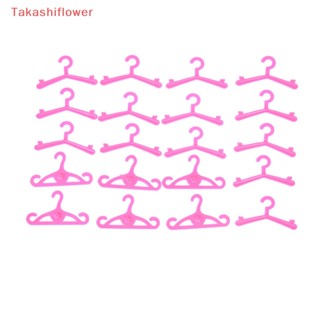 (Takashiflower) ไม้แขวนเสื้อ สีชมพู อุปกรณ์เสริม สําหรับตุ๊กตาบาร์บี้ 20 ชิ้น ต่อล็อต