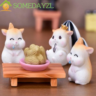 SOMEDAYZL รูปปั้นหนูแฮมสเตอร์ ชีสน่ารัก ขนาดเล็ก DIY อุปกรณ์เสริม สําหรับตกแต่งภูมิทัศน์ ตุ๊กตา