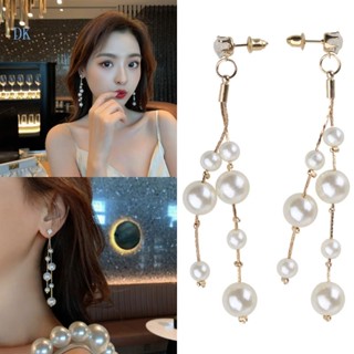 Dk 1 คู่ อารมณ์ พู่ ต่างหู มุก ต่างหู ผู้หญิง แฮนด์เมด น้ําหนักเบา จี้ เครื่องประดับแฟชั่น