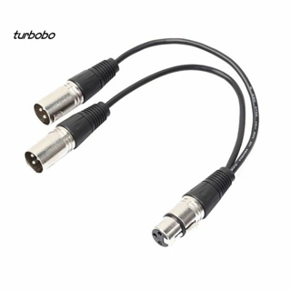 Turbobo DOONJIEY สายเคเบิลแยก ปลั๊กตัวเมีย 3Pin XLR เป็นตัวผู้ 2XLR 0.3 0.5 1 ม.