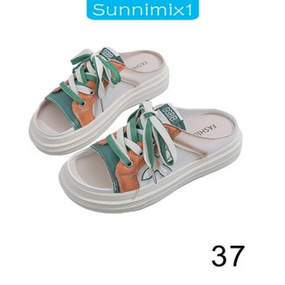 [Sunnimix1] รองเท้าแตะแพลตฟอร์ม กันลื่น แฟชั่นฤดูร้อน สําหรับผู้หญิง