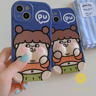 For เคสไอโฟน 14 Pro Max [Big Face Cute] เคส Phone Case For iPhone 14 Pro Max Plus 13 12 11 For เคสไอโฟน11 Ins Korean Style Retro Classic Couple Shockproof Protective TPU Cover Shell